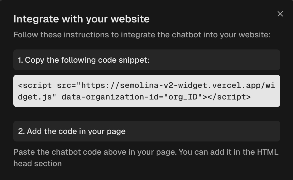 Semolina integrations